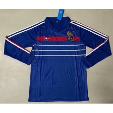 France 1984 EuroCup Home Blue Long Sleeve Soccer Jersey